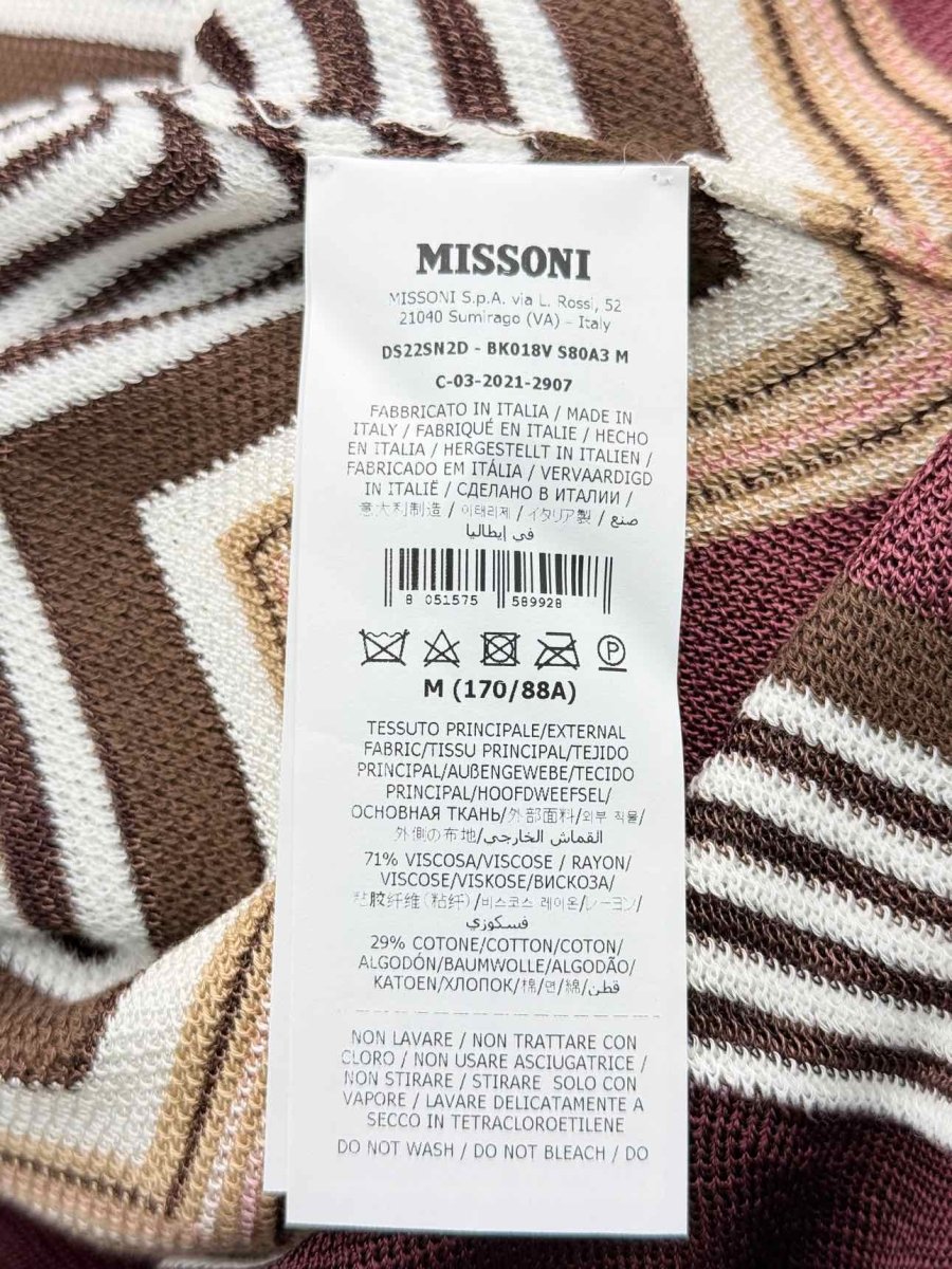 Pre-loved MISSONI Brown Multicolor Zigzag Size Medium Sweater at Reems Closet