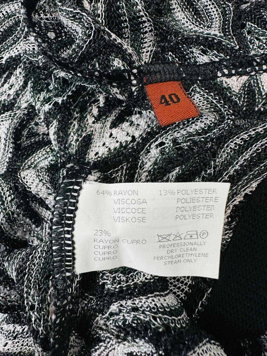 Pre - loved MISSONI Knit Black w/ White & Green Size US 4 2 PC Top at Reems Closet