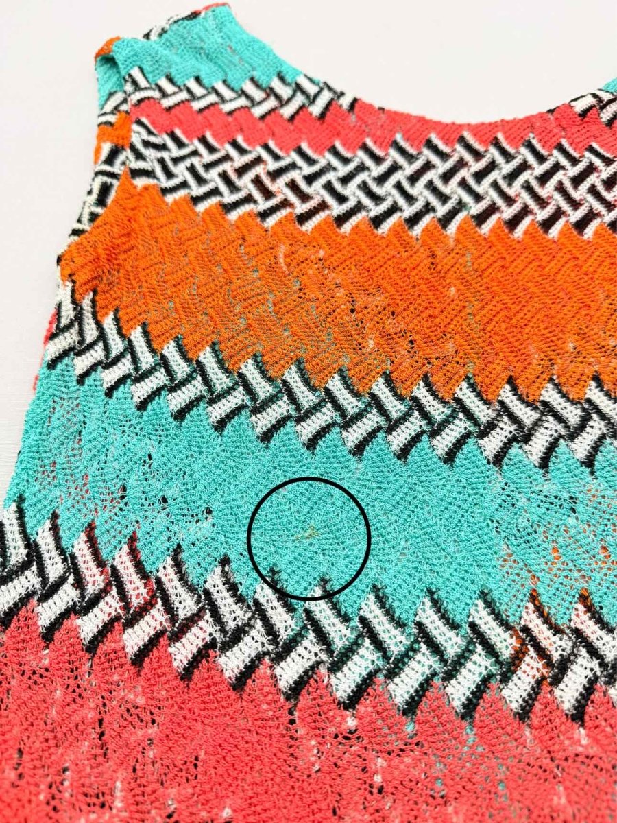 Pre - loved MISSONI Turquoise Multicolor Short Dress at Reems Closet