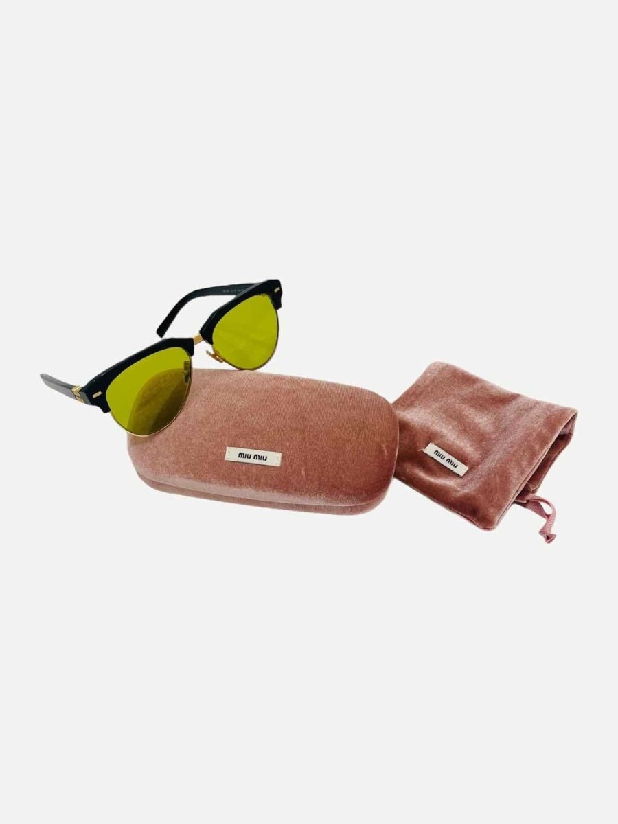 Pre - loved MIU MIU Black Sunglasses at Reems Closet