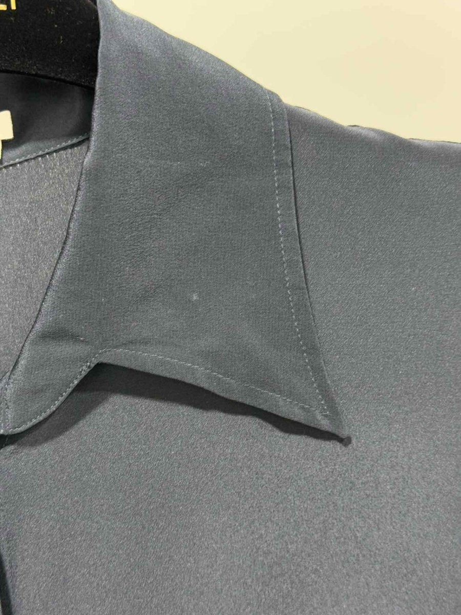 Pre - loved MIU MIU Peter Pan Collar Navy Blue Shirt at Reems Closet