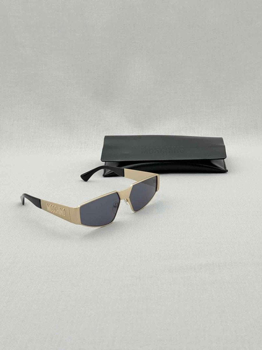 Pre - loved MOSCHINO Gold Sunglasses at Reems Closet