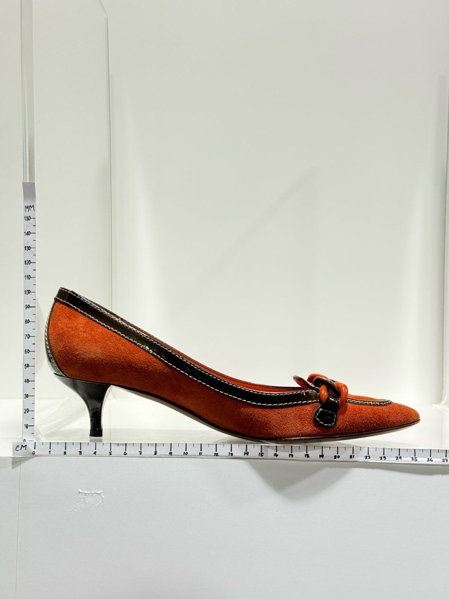 Pre - loved MOSCHINO Orange & Brown Size EU 37 Pumps at Reems Closet