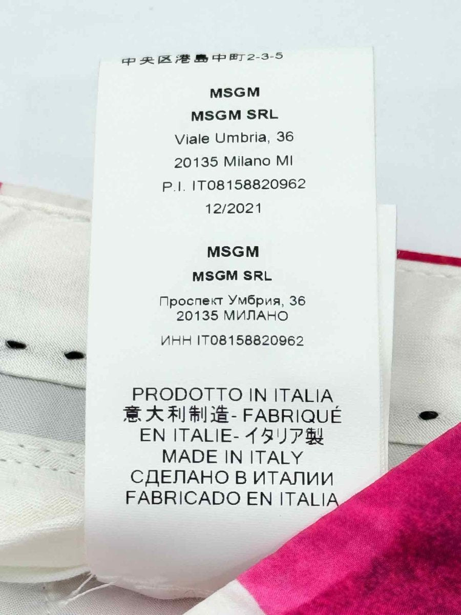 Pre - loved MSGM Gingham Print Pink & White Size US 4 Shorts at Reems Closet