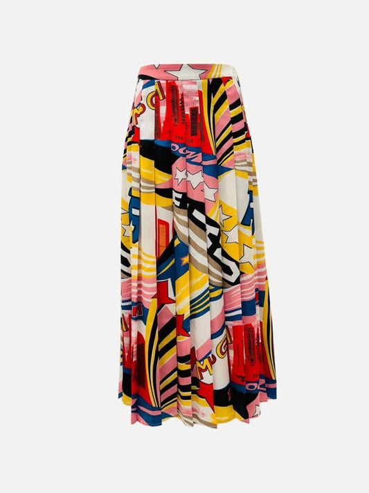Pre-loved MSGM White Multicolor Printed Long Skirt from Reems Closet