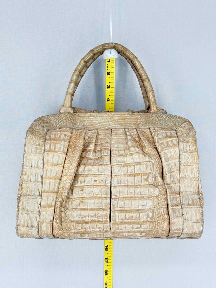 Pre - loved NANCY GONZALEZ Frame Beige Top Handle at Reems Closet