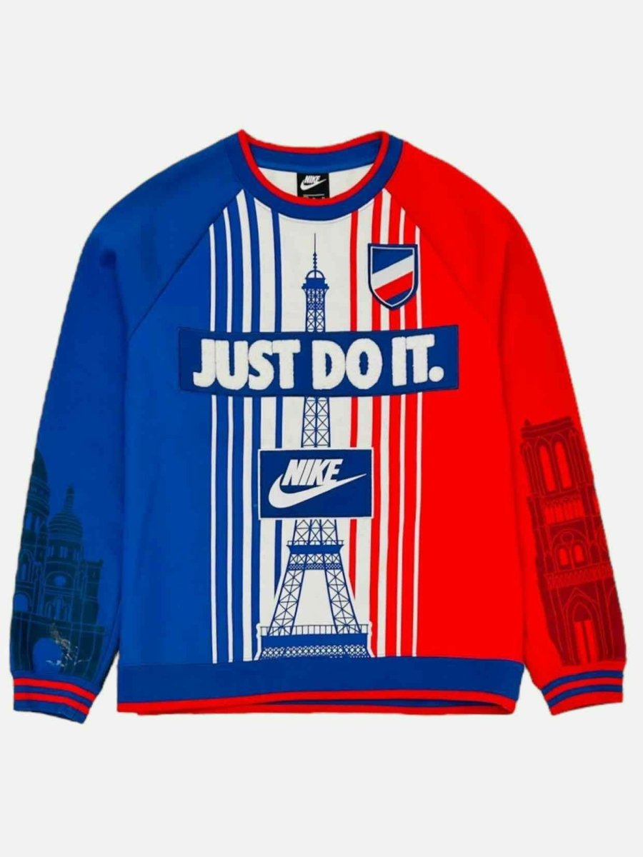 NIKE Red, White Blue Printed Sweatshirt Medium Reems Closet