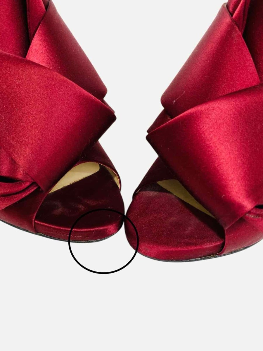 Pre - loved NO21 Ruso Knot Burgundy Mules 41 at Reems Closet