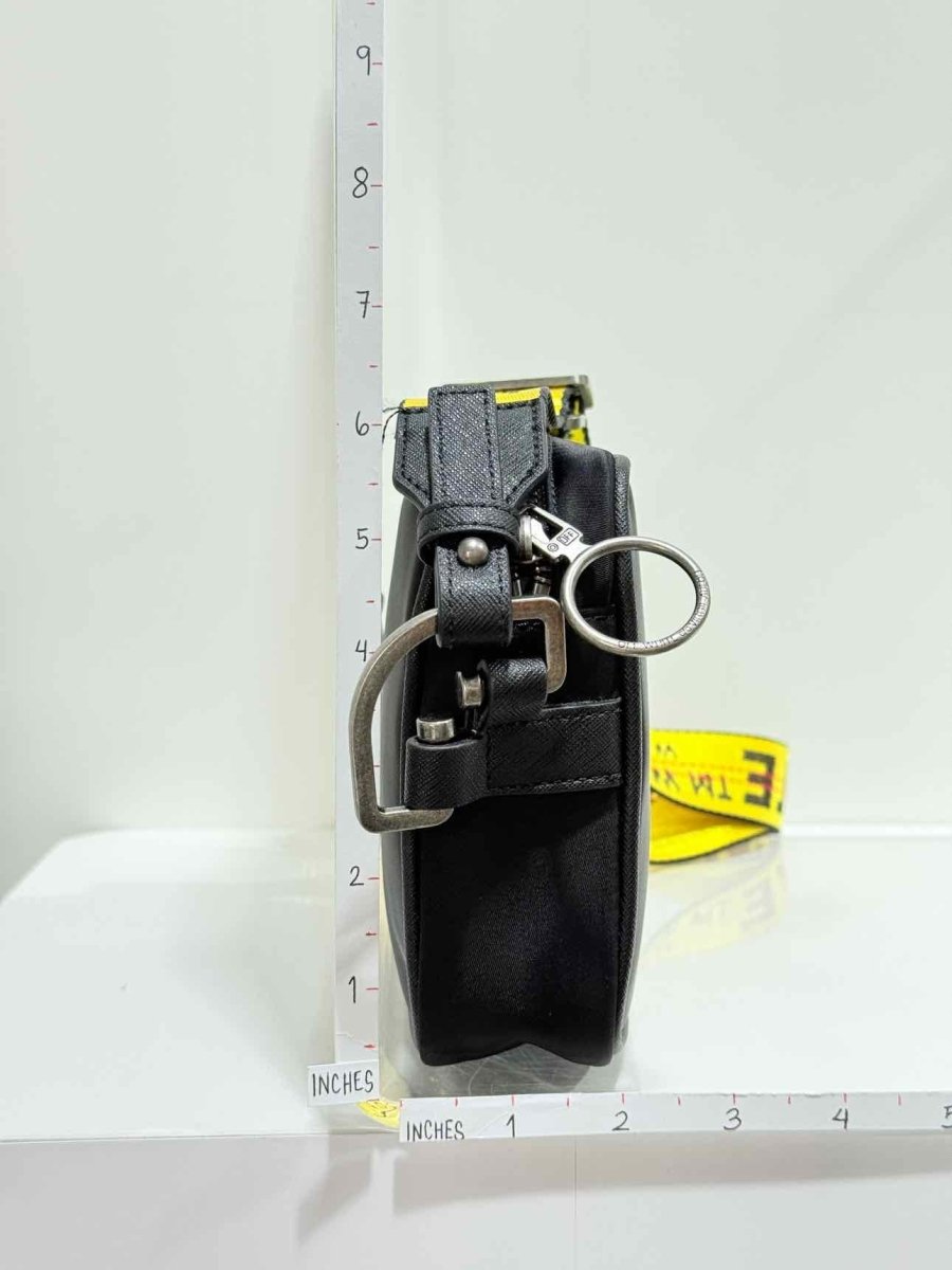 Pre - loved OFF - WHITE Logo Black & Yellow Crossbody at Reems Closet