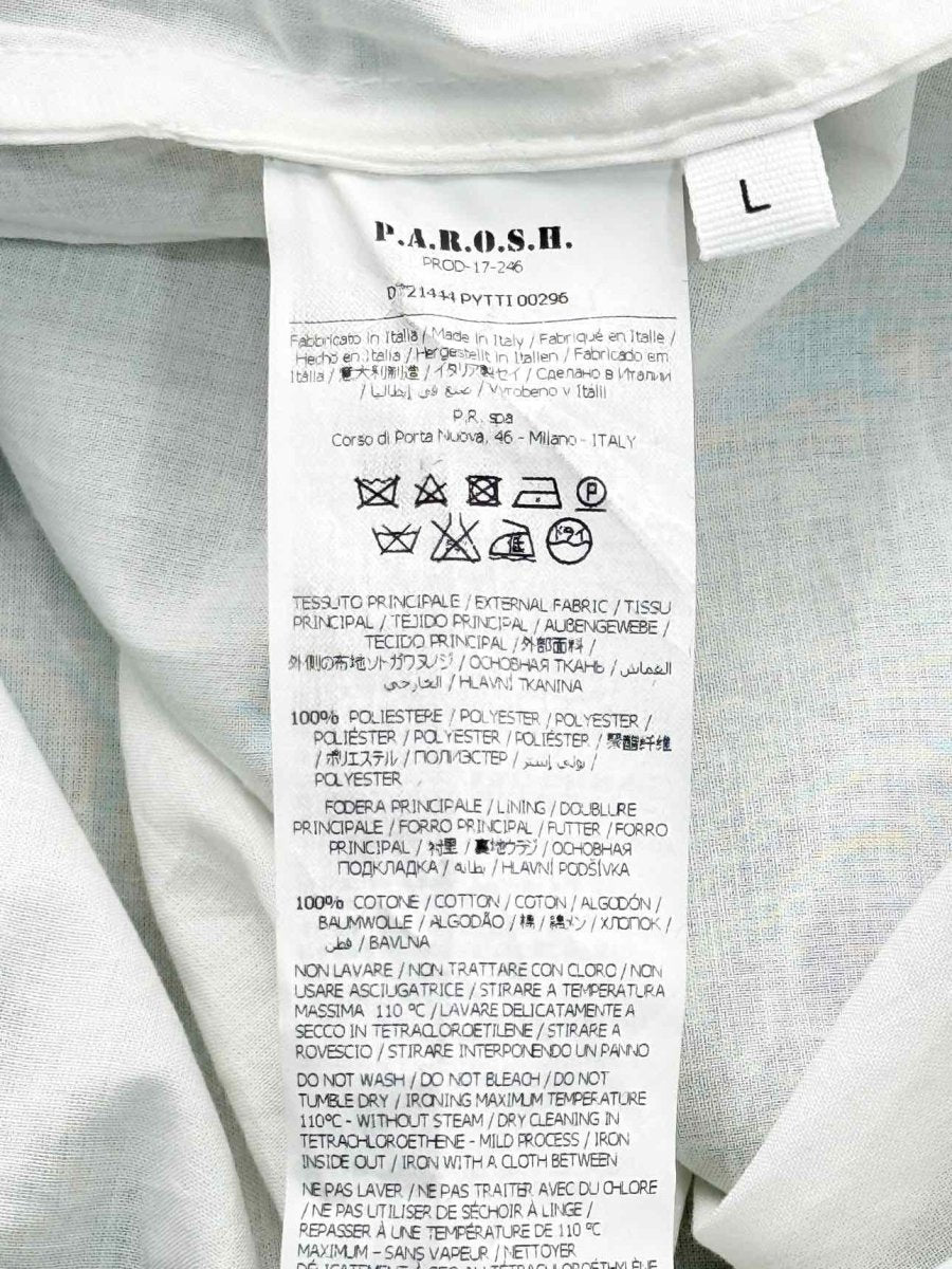 Pre - loved PAROSH Floral Embroidery Green Size Large Midi Dress at Reems Closet