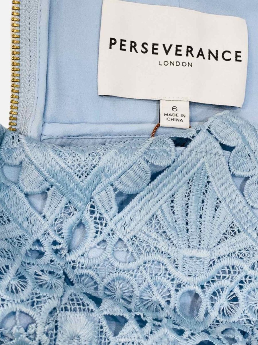 Pre - loved PERSEVERANCE Eyelet Blue Midi Dress at Reems Closet