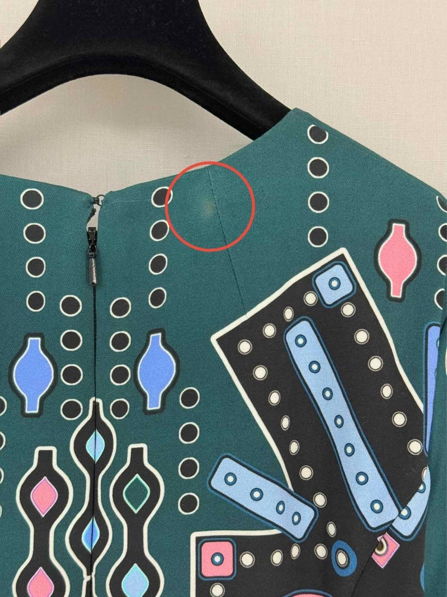 Pre - loved PETER PILOTTO Green Multicolor Size US 8 Short Dress at Reems Closet