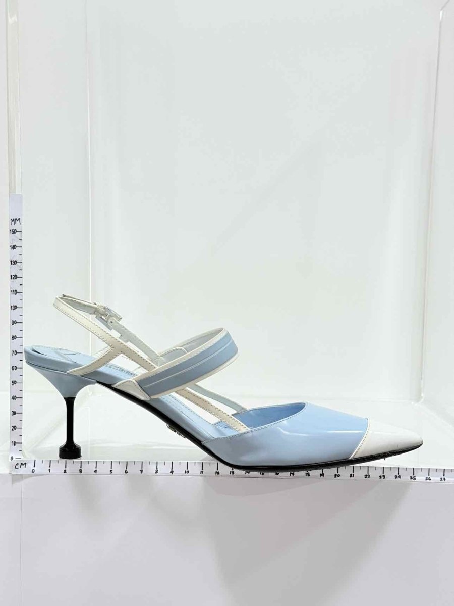 Pre - loved PRADA Blue & White Size EU 38 Pumps at Reems Closet