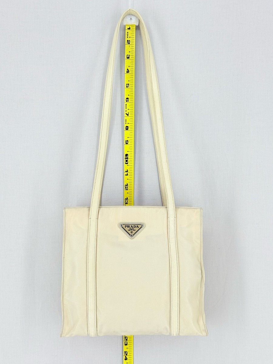 Pre - loved PRADA Cream Shoulder Bag at Reems Closet