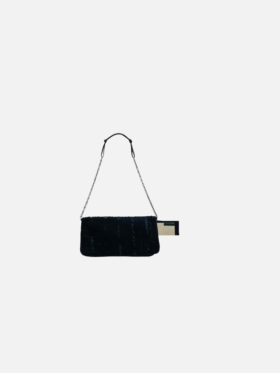 Pre - loved PRADA Flap Black Shoulder Bag at Reems Closet