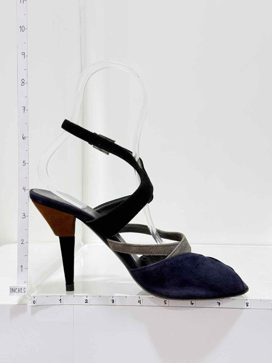 Pre - loved PRADA Purple & Black Size EU 37 Heeled Sandals at Reems Closet