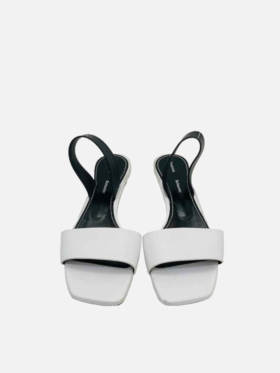 Pre-loved PROENZA SCHOULER White & Black Slingback Sandals from Reems Closet