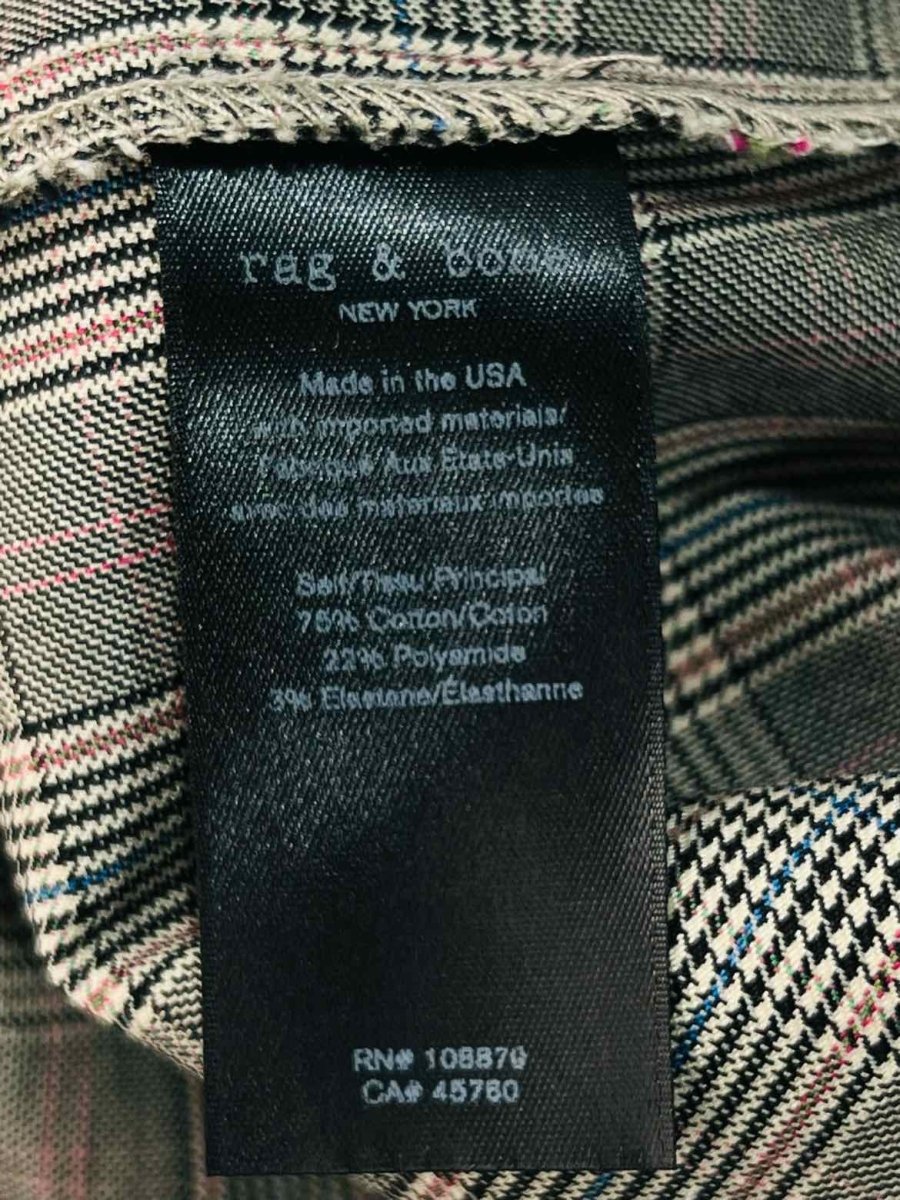 Pre - loved RAG & BONE Tweed Black Multicolor Plaid Pants at Reems Closet