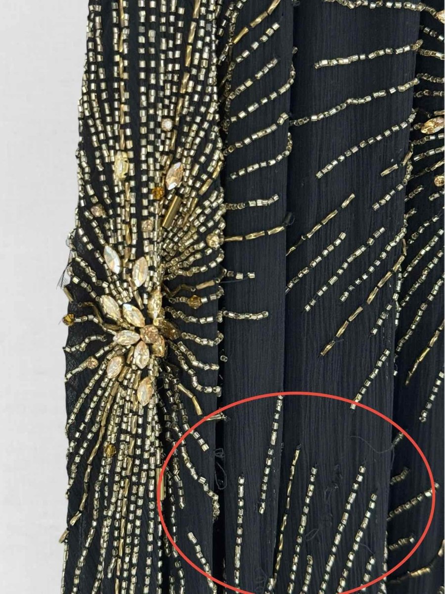 Pre - loved RETROFATE Black & Gold Size Medium Long Dress at Reems Closet