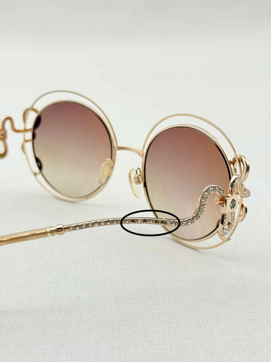 Pre - loved ROBERTO CAVALLI Carducci Gold Sunglasses at Reems Closet
