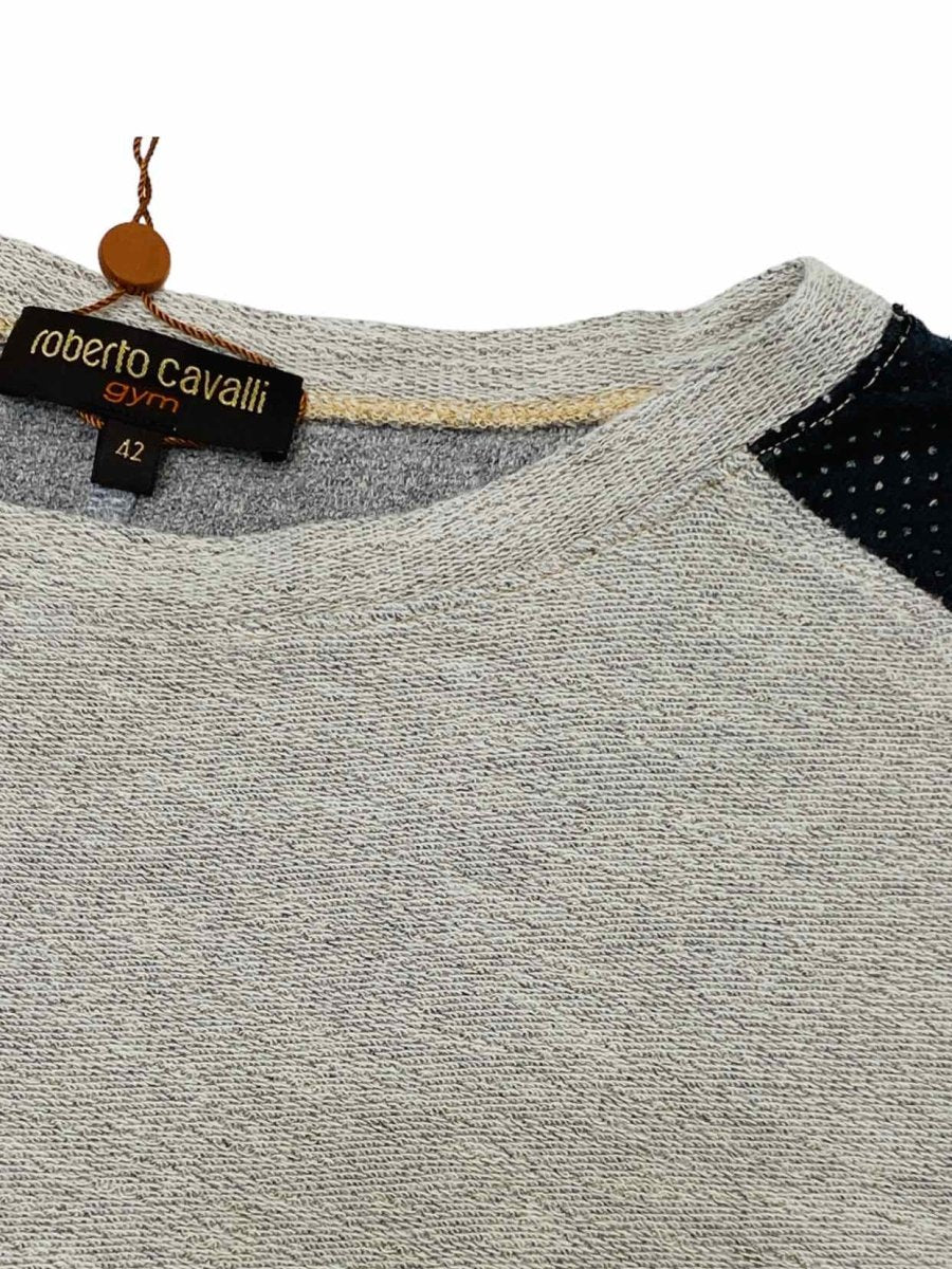 Pre-loved ROBERTO CAVALLI Grey & Black T-shirt from Reems Closet