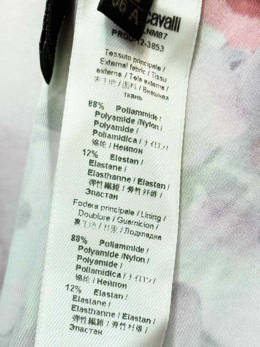 Pre - loved ROBERTO CAVALLI Maxi Pink Multicolor Floral Long Dress at Reems Closet