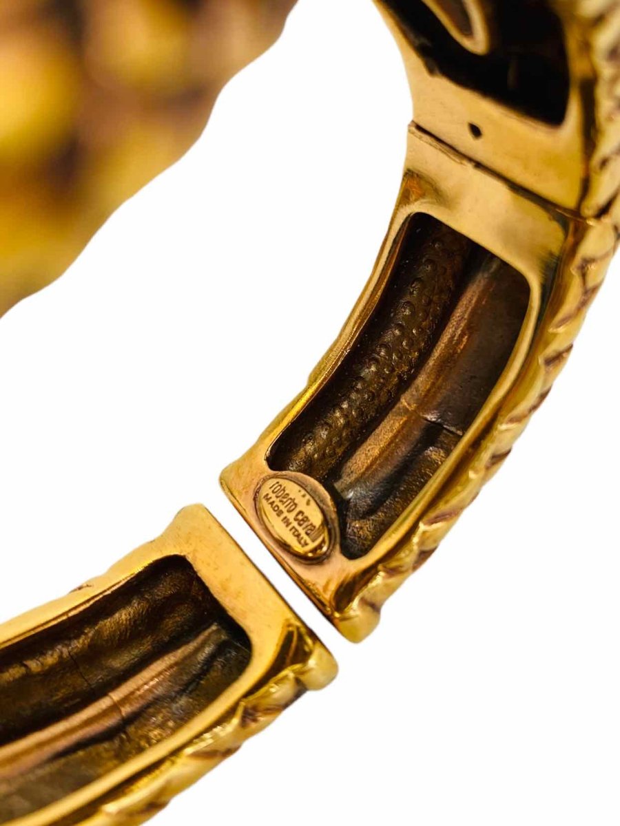 Pre-loved ROBERTO CAVALLI Snake Bronze Fashion Bangle from Reems Closet