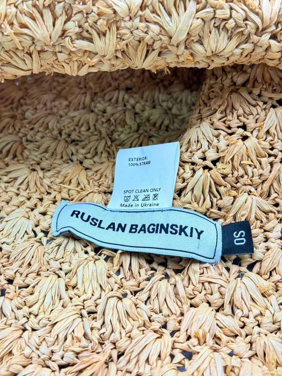 Pre - loved RUSLAN BAGINSKIY Beige Monogram Hat at Reems Closet
