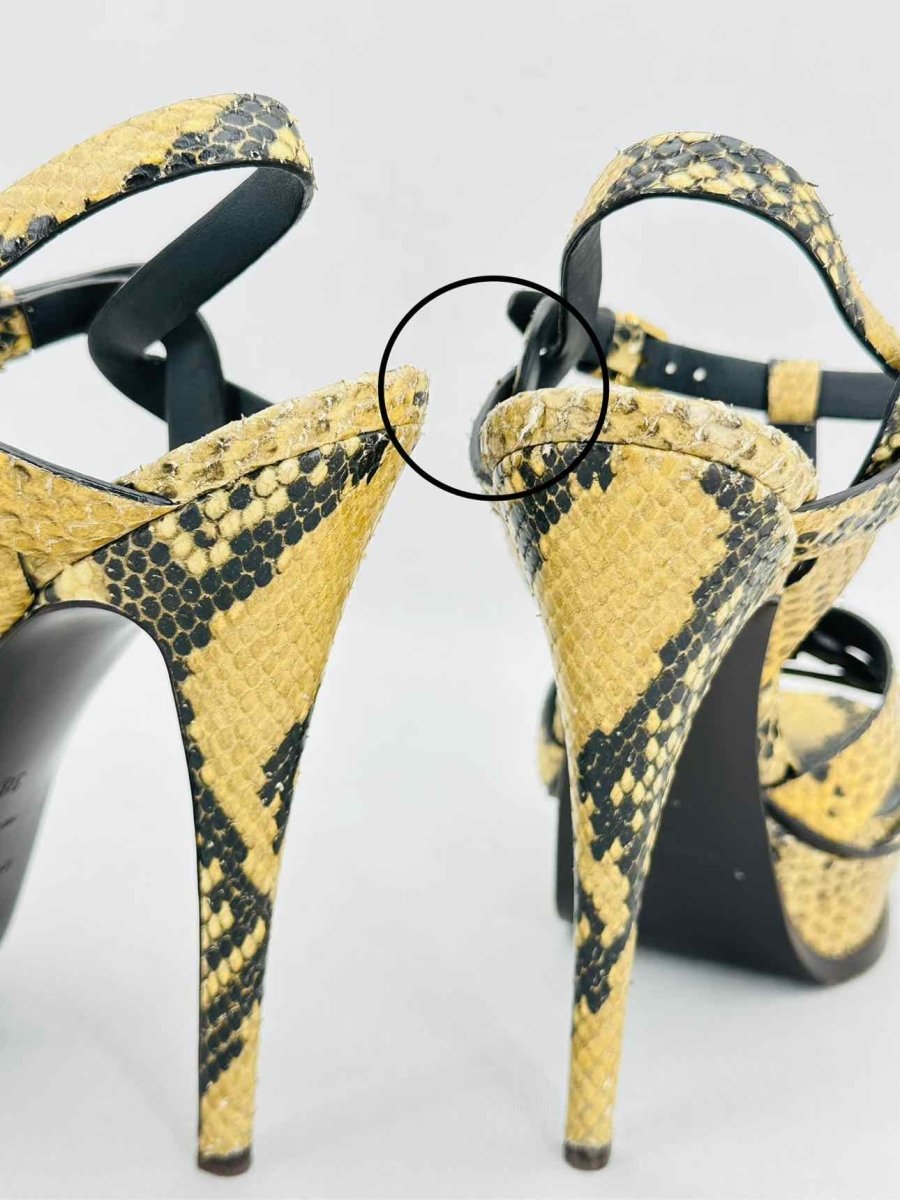 Pre - loved SAINT LAURENT Beige & Brown Size EU 38 Heeled Sandals at Reems Closet