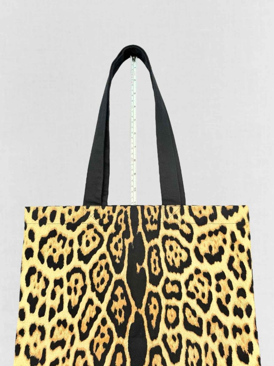 Pre - loved SAINT LAURENT Brown Multicolor Leopard Print Tote Bag at Reems Closet