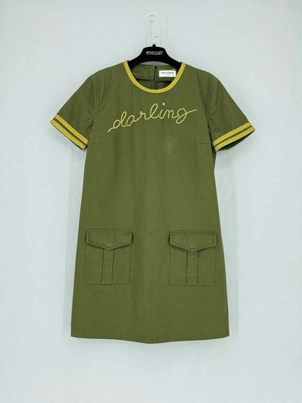 ysl shirt dress SAINT LAURENT Darling Khaki Size US 8 Short Dress