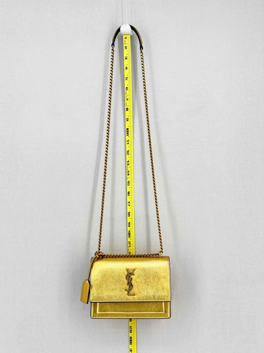 Pre-loved SAINT LAURENT Sunset Metallic Gold Crossbody at Reems Closet