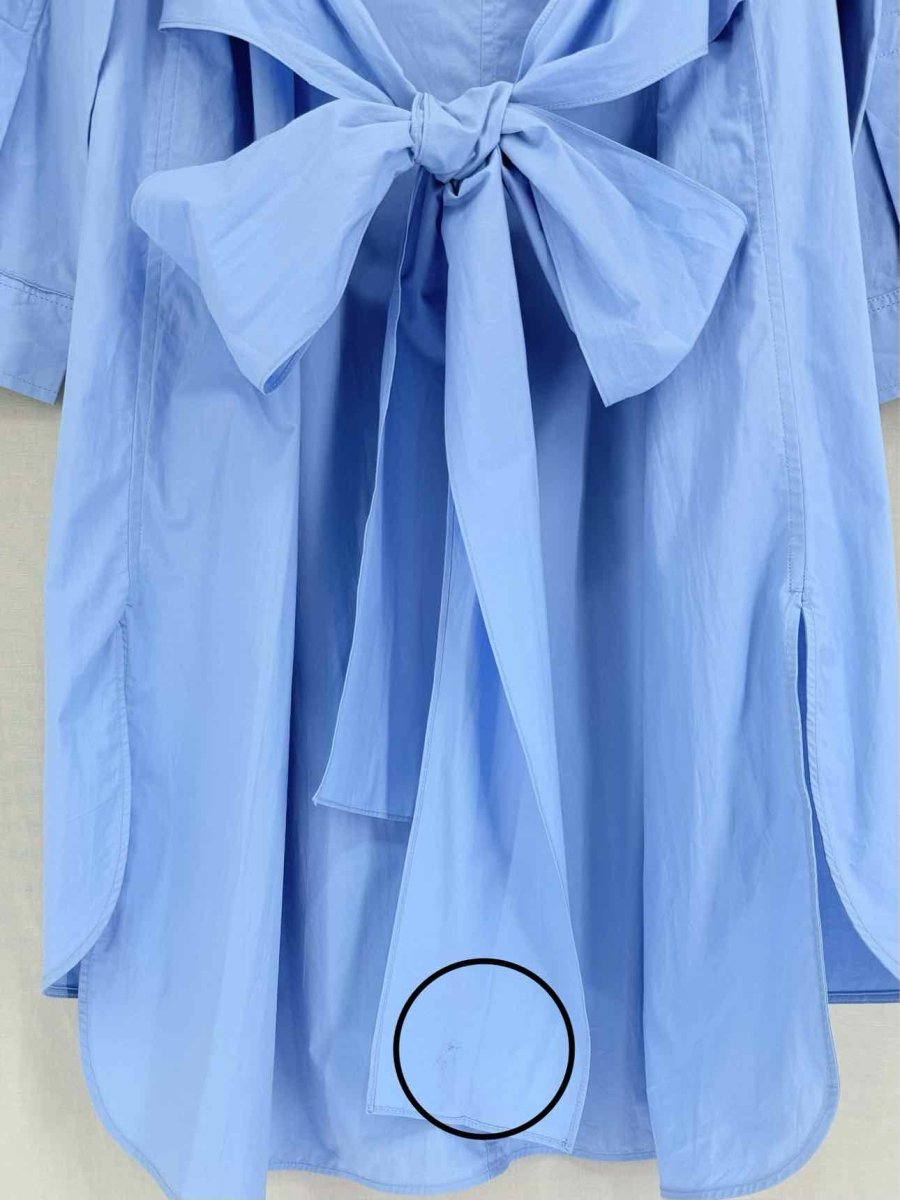 Pre-loved SANDRO Blue w/ White Size US 4 Knee Length Dress at Reems Closet