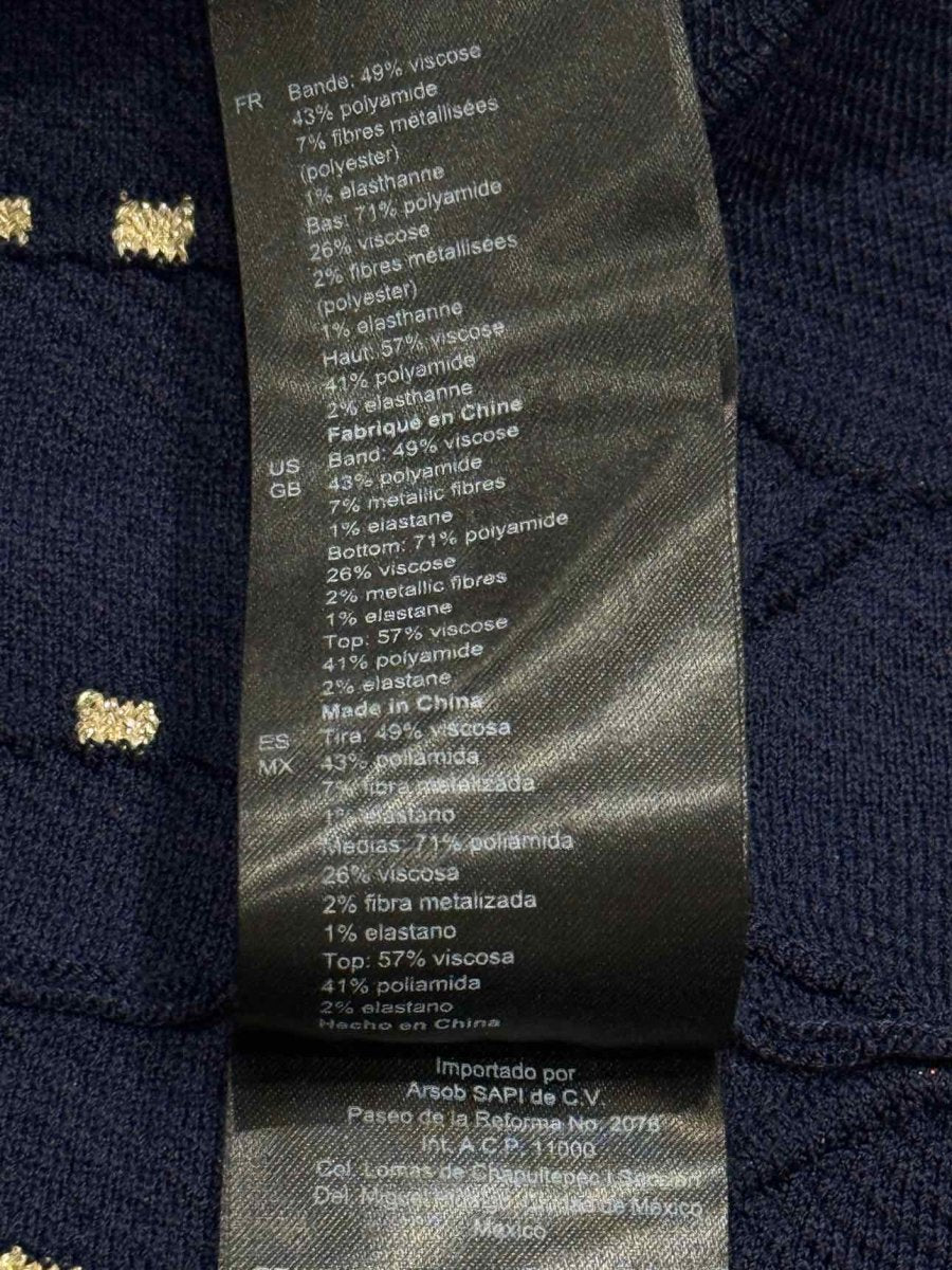 Pre - loved SANDRO Jasm Navy Blue Size US 4 Knee Length Dress at Reems Closet