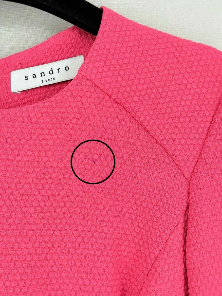 Pre - loved SANDRO Long Sleeve Pink Size Small Short Dress at Reems Closet