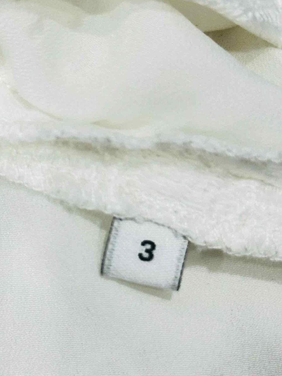 Pre - loved SANDRO Sheath White Lace Midi Dress at Reems Closet