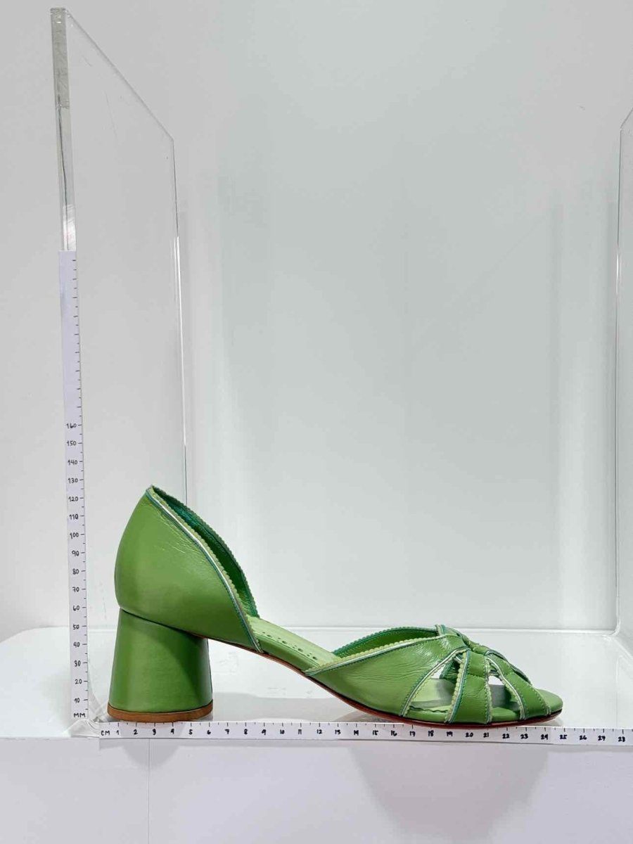 Pre - loved SARAH CHOFAKIAN Carrie Green Size EU 40 Heeled Sandals at Reems Closet