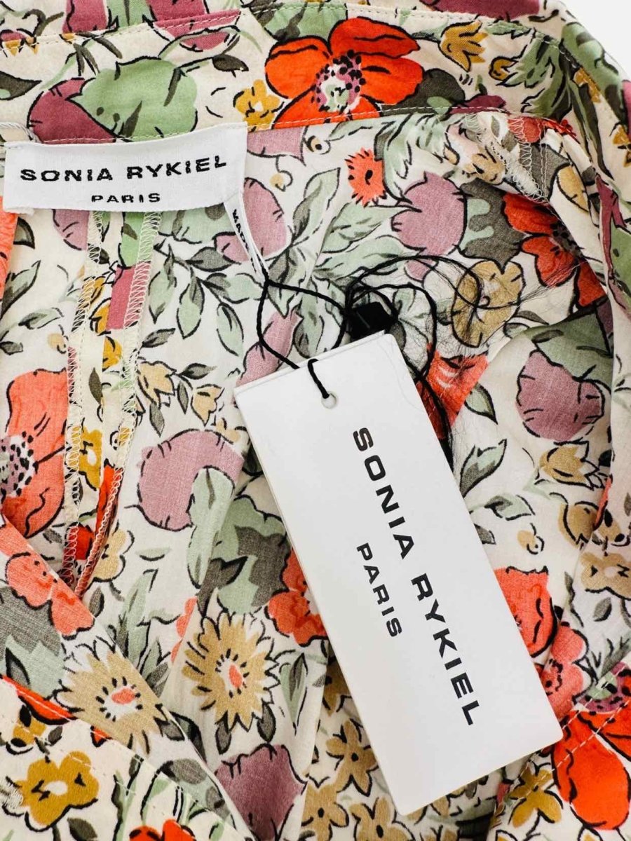 Pre - loved SONIA RYKIEL White Multicolor Floral Knee Length Dress at Reems Closet