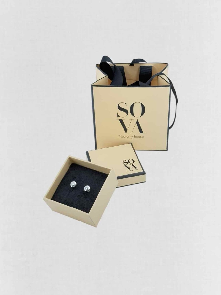 Pre - loved SOVA The One Diamond Earrings at Reems Closet