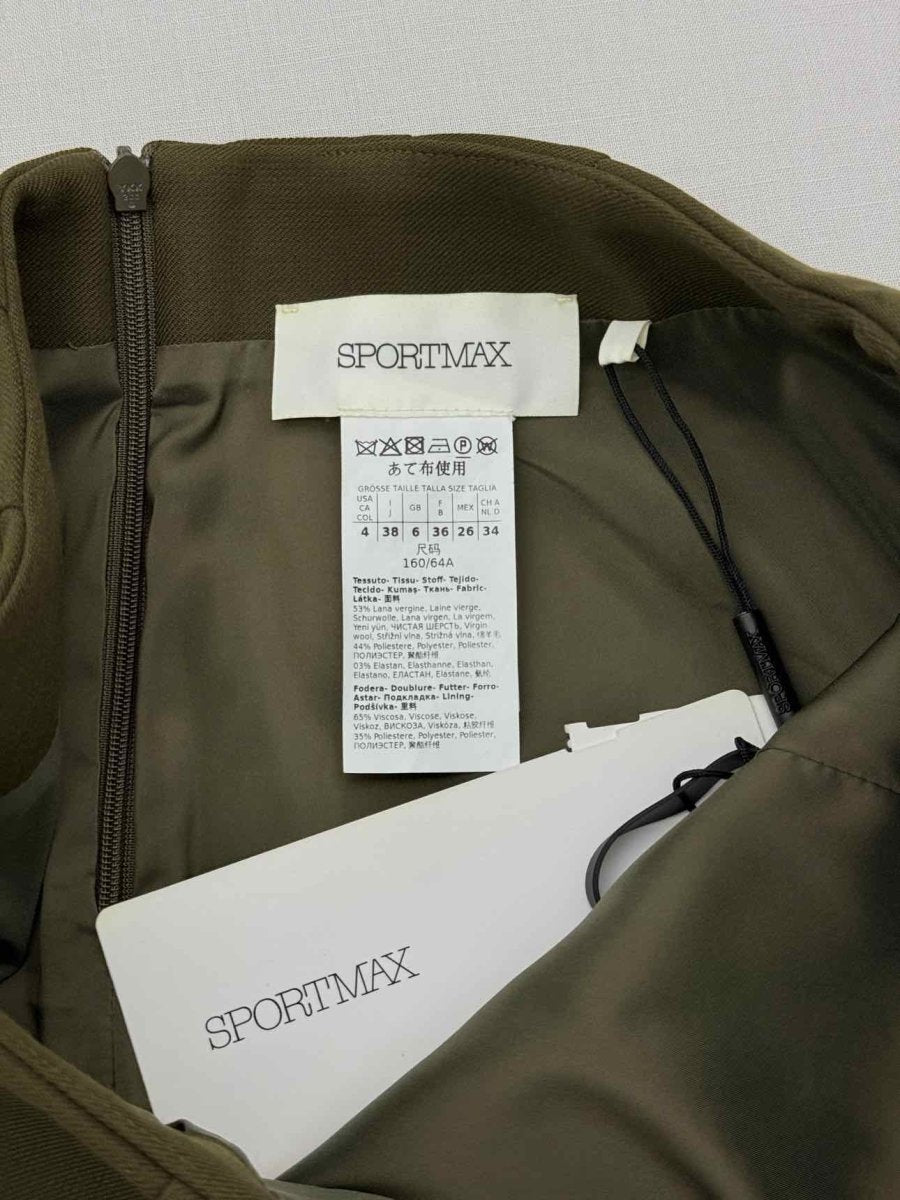Pre-loved SPORTMAX Khaki Size US 4 Midi Skirt at Reems Closet