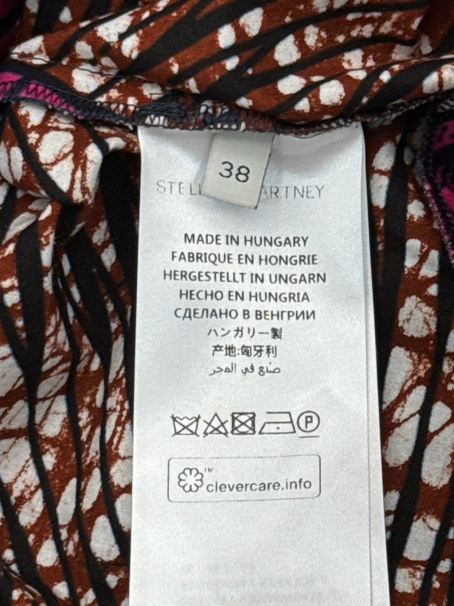 Pre - loved STELLA MCCARTNEY Brown Multicolor Midi Dress US2 at Reems Closet