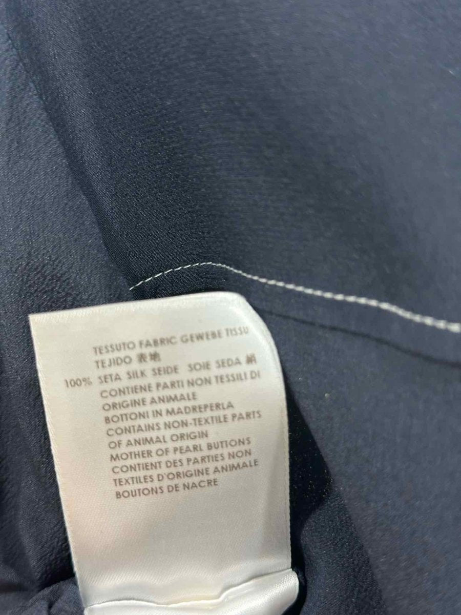 Pre - loved STELLA MCCARTNEY Contrast Stitch Navy Blue Blouse at Reems Closet