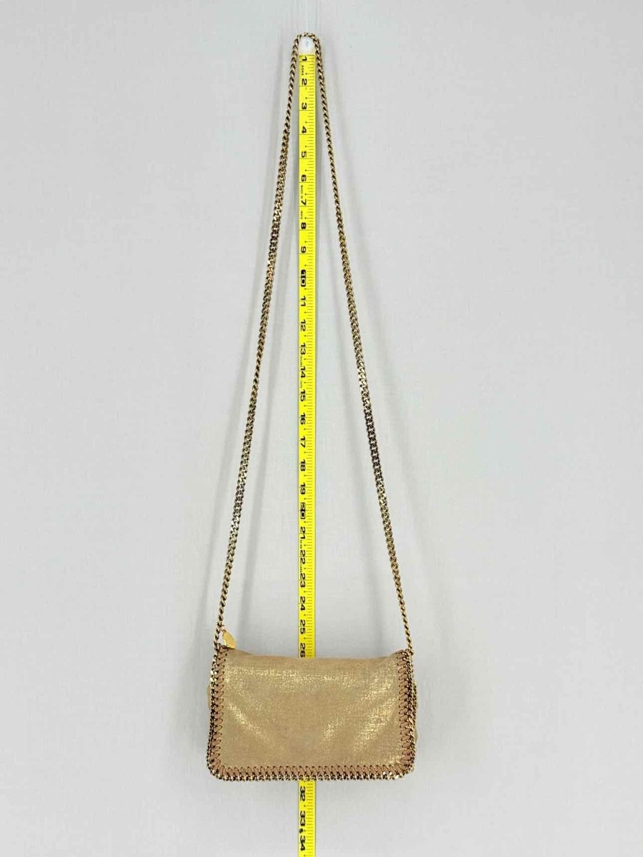 Pre - loved STELLA MCCARTNEY Falabella Flap Gold Crossbody at Reems Closet