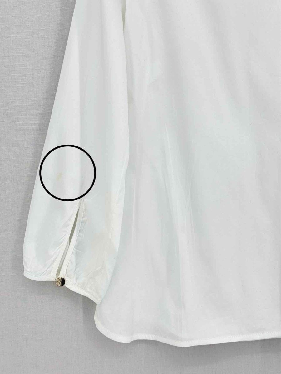 Pre - loved TED BAKER Off - white Ruched Size Small Top at Reems Closet