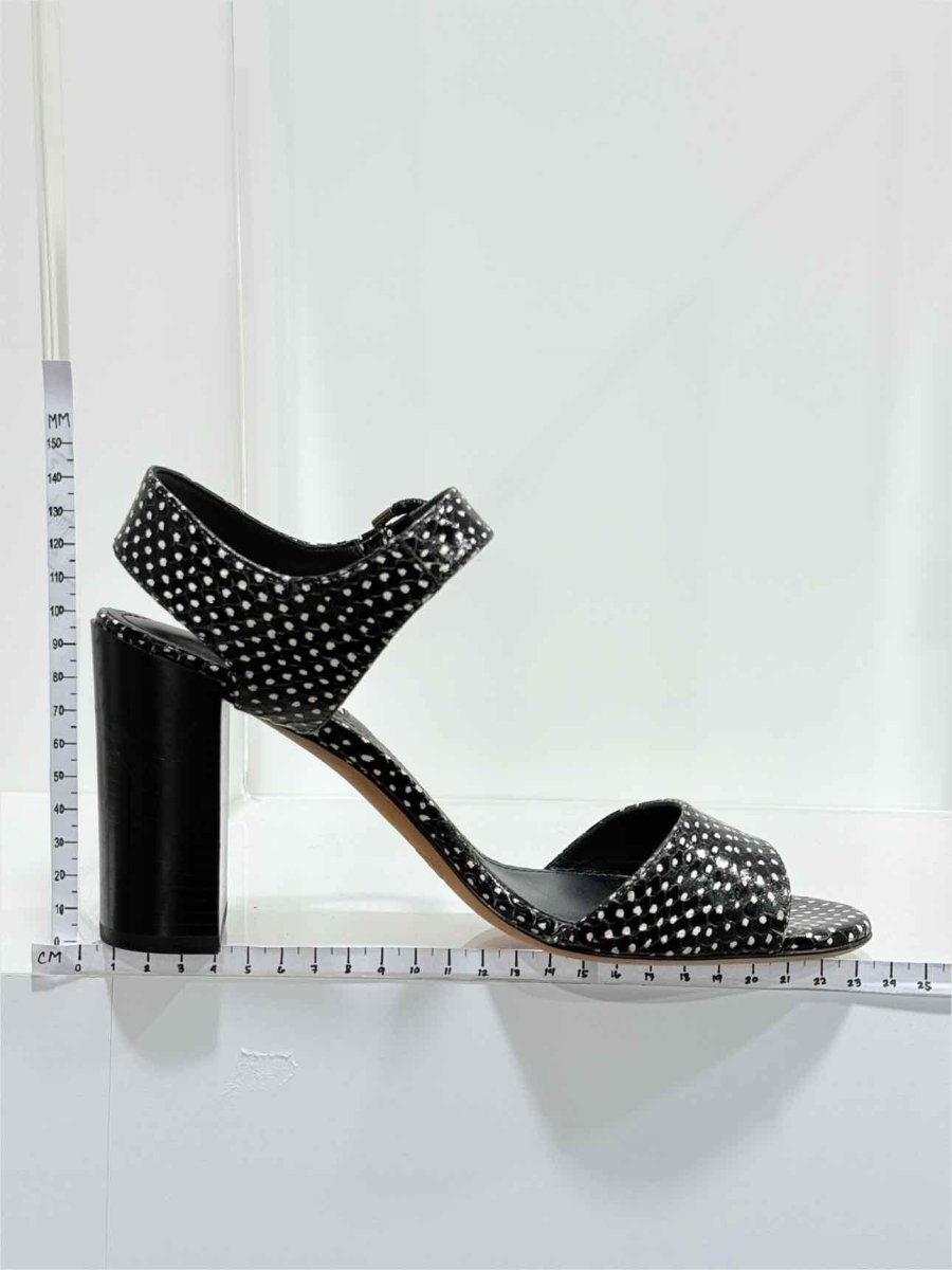 Pre - loved TOD'S Black & White Polka Dot Size EU 40 Heeled Sandals at Reems Closet