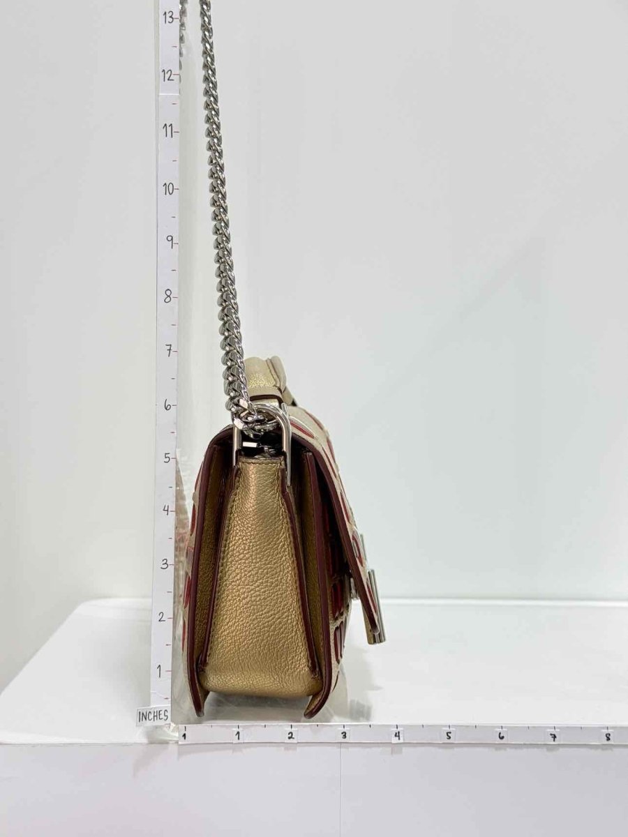 Pre-loved TOD'S Double T Metallic Gold Shoulder Bag at Reems Closet