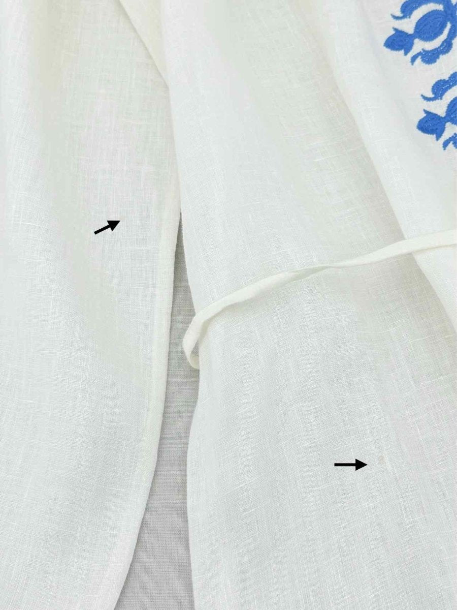 Pre - loved TORY BURCH White w/ Blue Size Large Short Dress at Reems Closet