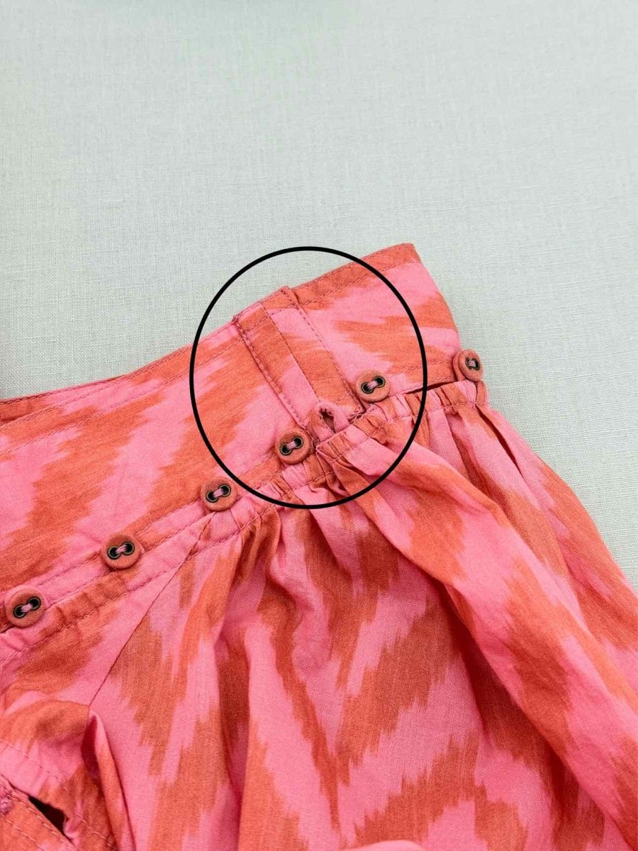 Pre - loved ULLA JOHNSON Orange & Pink Print Size US 4 Midi Dress at Reems Closet