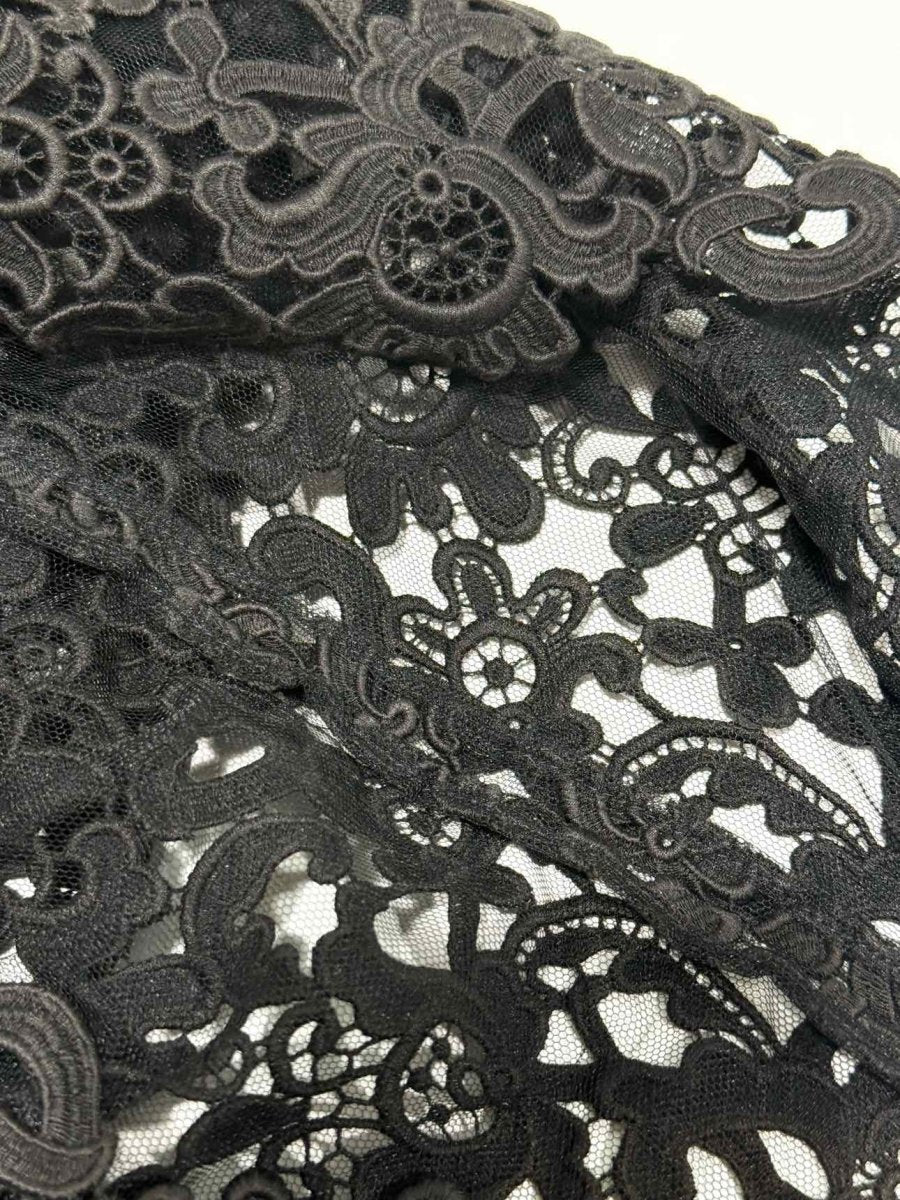 Pre - loved VALENTINO Lace Overlay Black Midi Skirt at Reems Closet