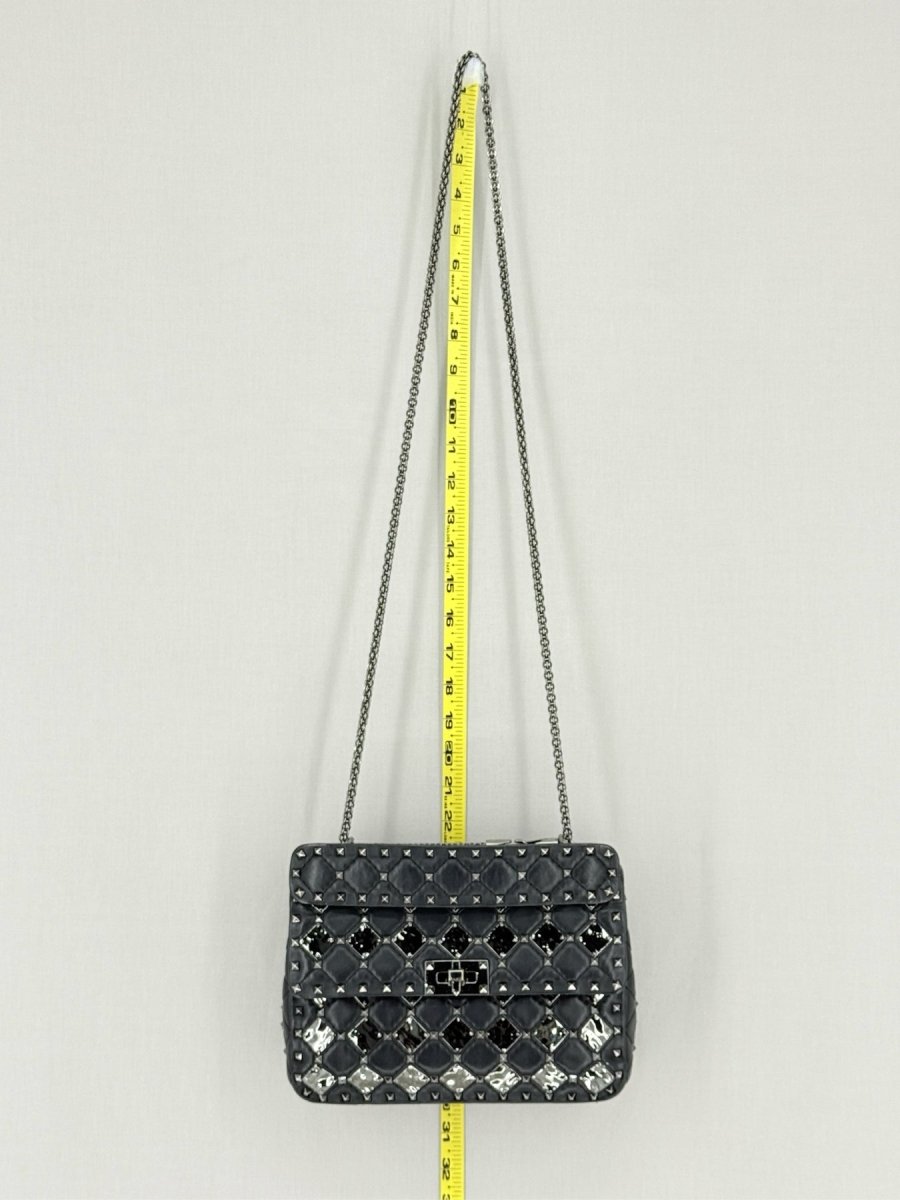 Pre - loved VALENTINO Rockstud Spike Black Crossbody at Reems Closet